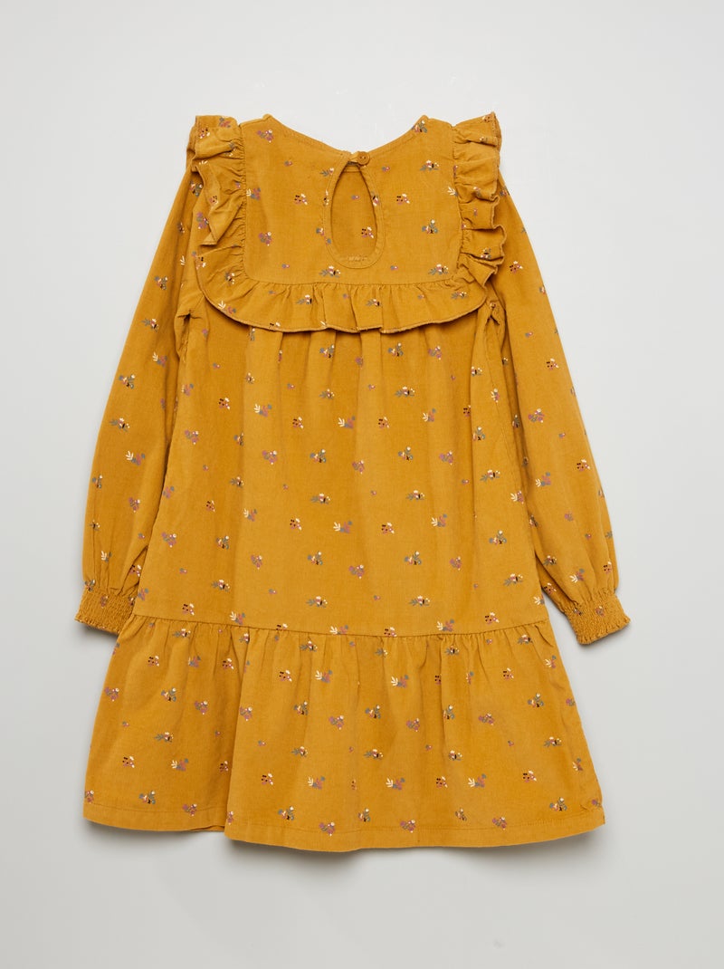 Vestido de veludo AMARELO - Kiabi
