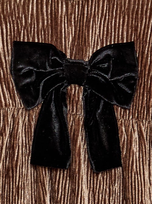 Vestido de veludo cotelê com laço fantasia - Kiabi