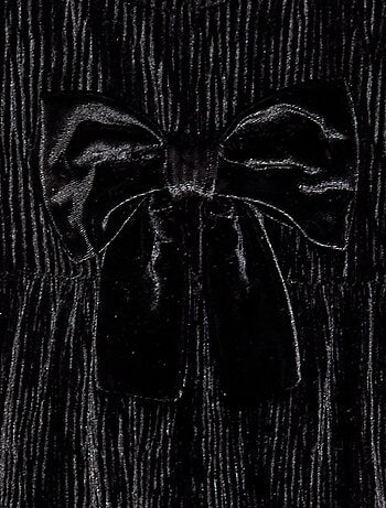 Vestido de veludo cotelê com laço fantasia