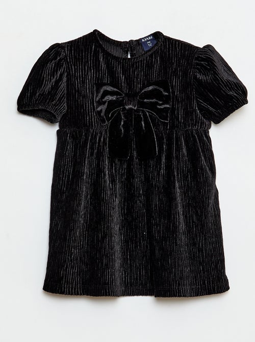 Vestido de veludo cotelê com laço fantasia - Kiabi