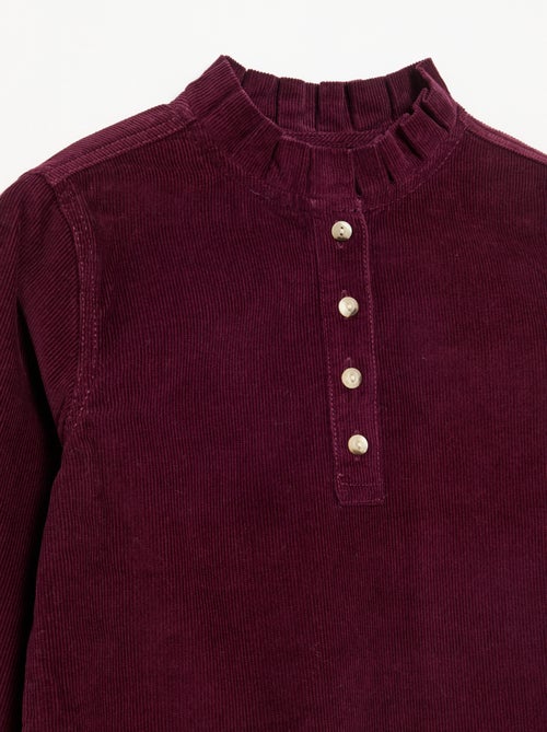 Vestido de veludo cotelê - Kiabi