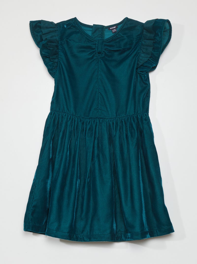 Vestido de veludo VERDE - Kiabi