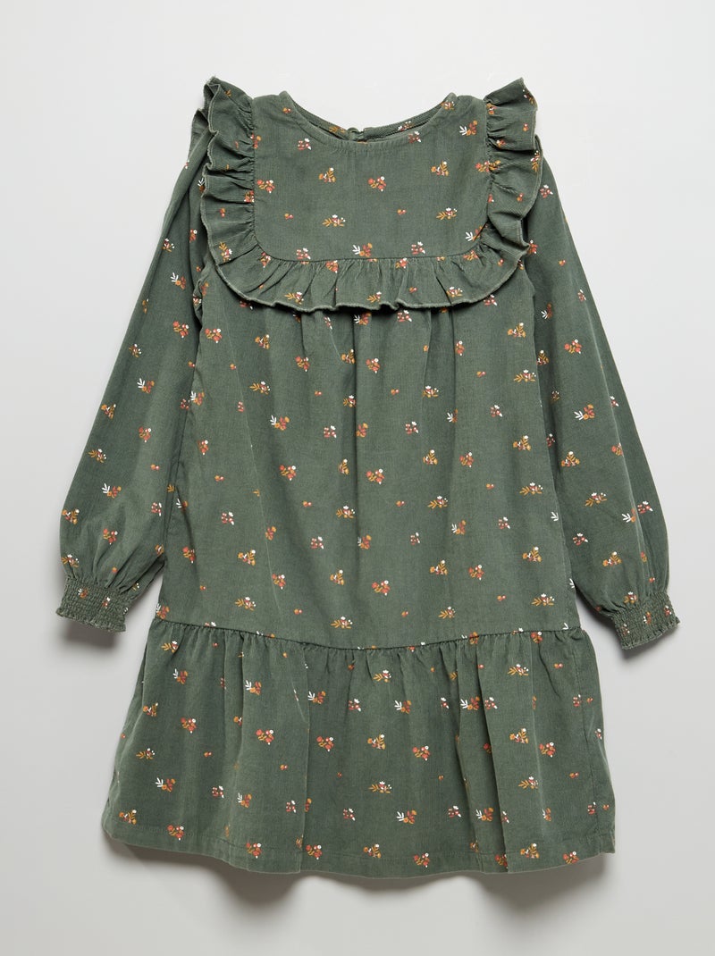 Vestido de veludo VERDE - Kiabi