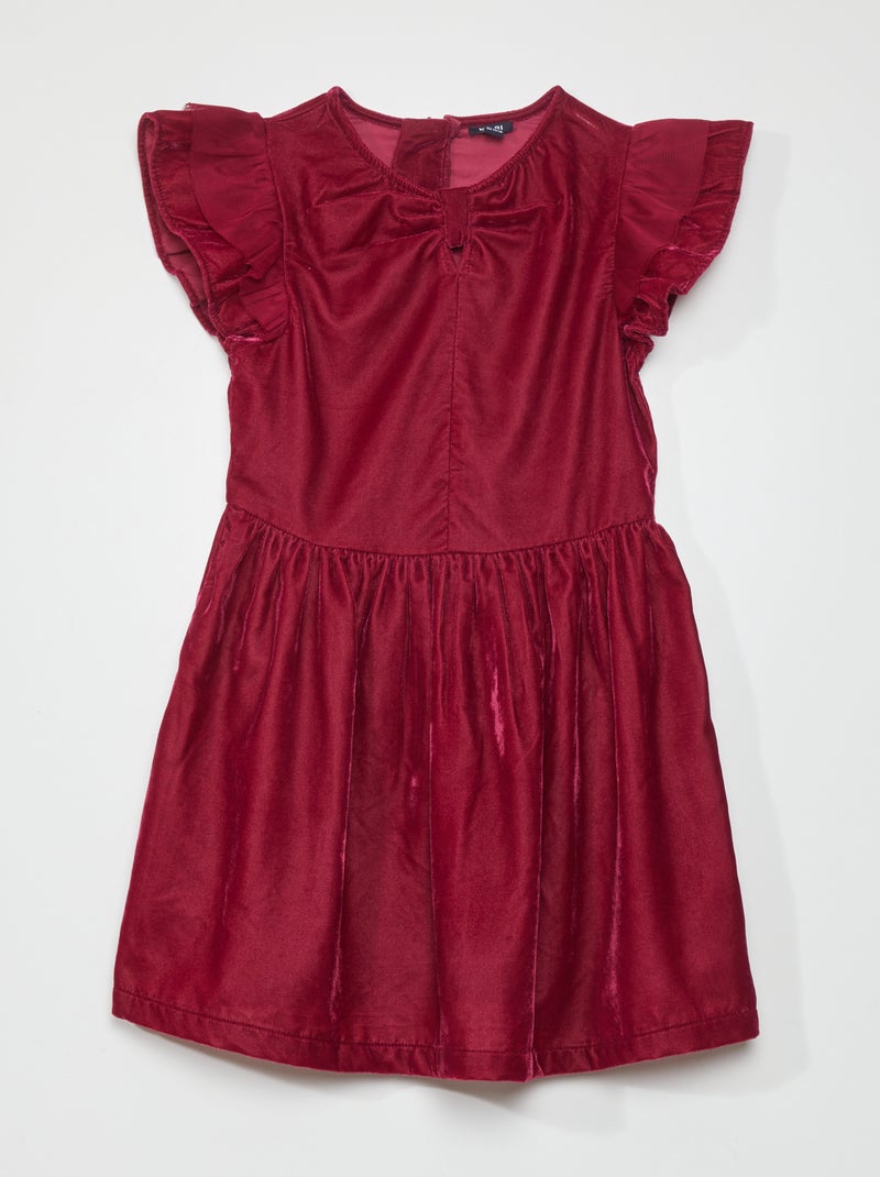 Vestido de veludo VERMELHO - Kiabi