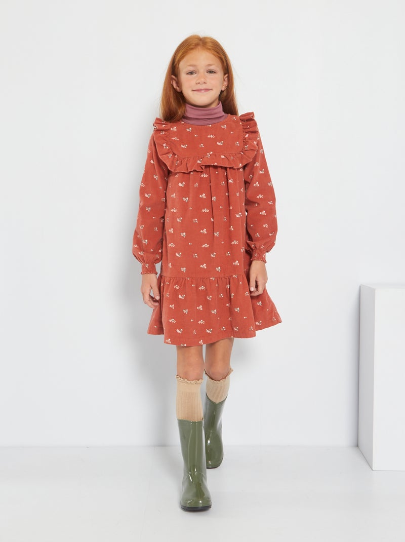 Vestido de veludo VERMELHO - Kiabi