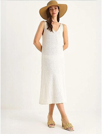 Vestido de verão em malha com detalhe às riscas nas costas lucci