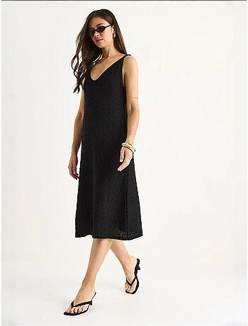 Vestido de verão em malha com detalhe às riscas nas costas lucci