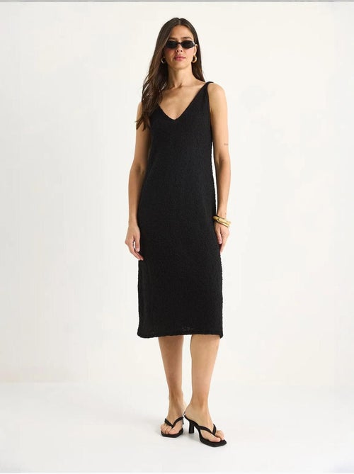 Vestido de verão em malha com detalhe às riscas nas costas lucci - Kiabi Vestido de verão em malha com detalhe às riscas nas costas lucci - Kiabi