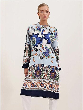 Vestido de viscose com padrão bdart