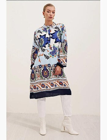 Vestido de viscose com padrão bdart
