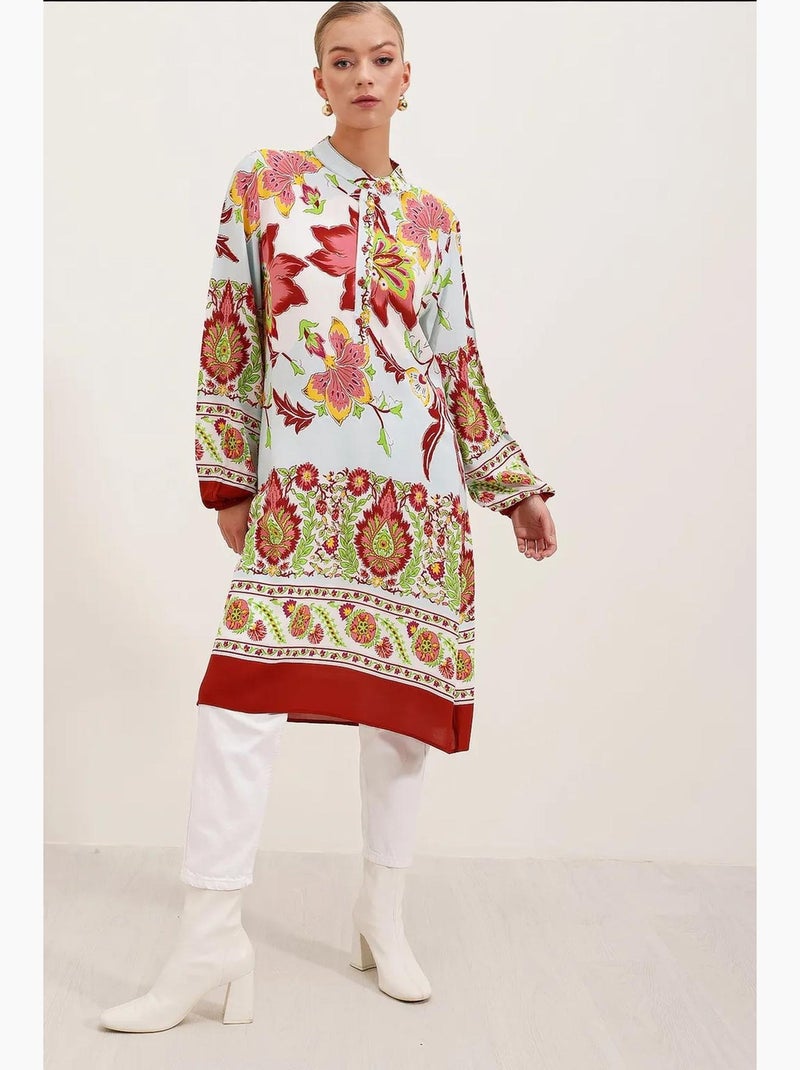 Vestido de viscose com padrão bdart Vermelho bordô - Kiabi