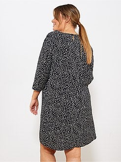 Vestido direito às pintas - Kiabi