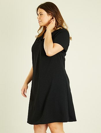 Vestido direito em malha gofrada - Kiabi