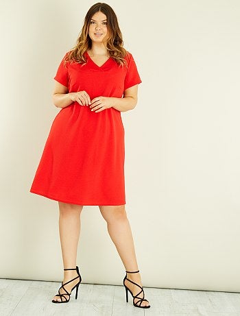 Vestido direito em malha gofrada - Kiabi