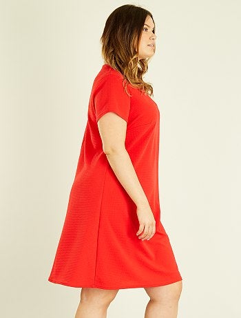 Vestido direito em malha gofrada - Kiabi