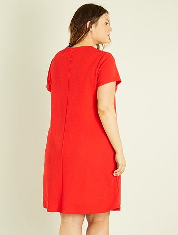 Vestido direito em malha gofrada - Kiabi