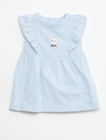 Vestido 'Disney' com folhos em algodão leve