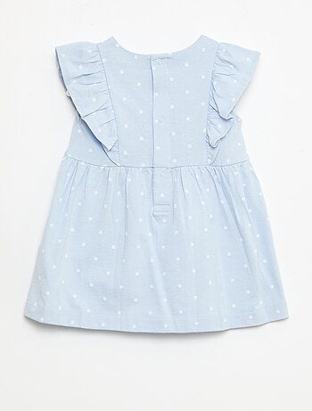 Vestido 'Disney' com folhos em algodão leve