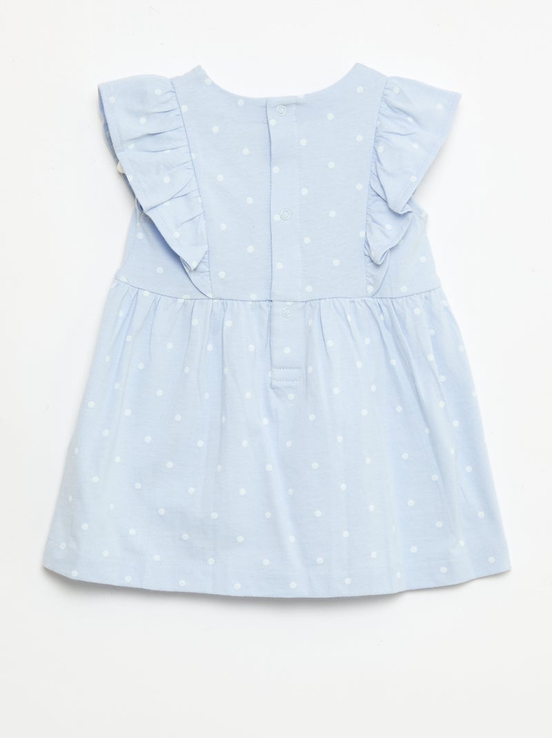Vestido 'Disney' com folhos em algodão leve Lilás - Kiabi