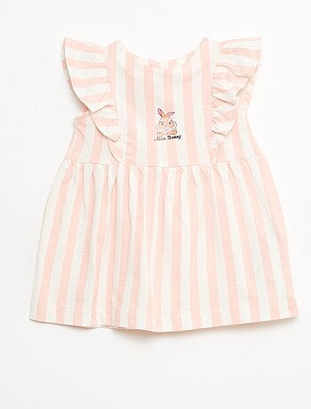 Vestido 'Disney' com folhos em algodão leve