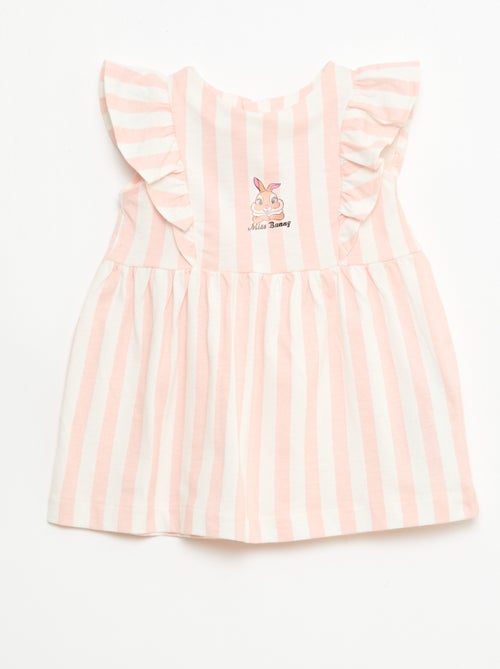 Vestido 'Disney' com folhos em algodão leve - Kiabi