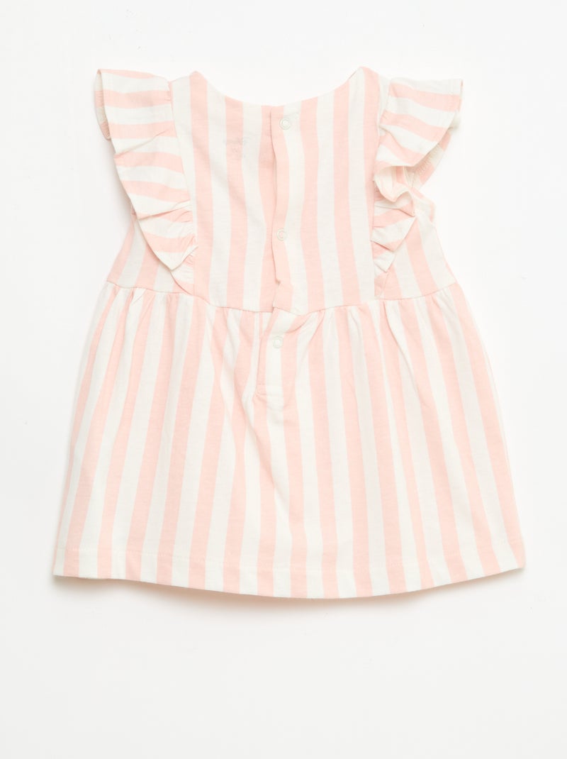 Vestido 'Disney' com folhos em algodão leve Rosa - Kiabi