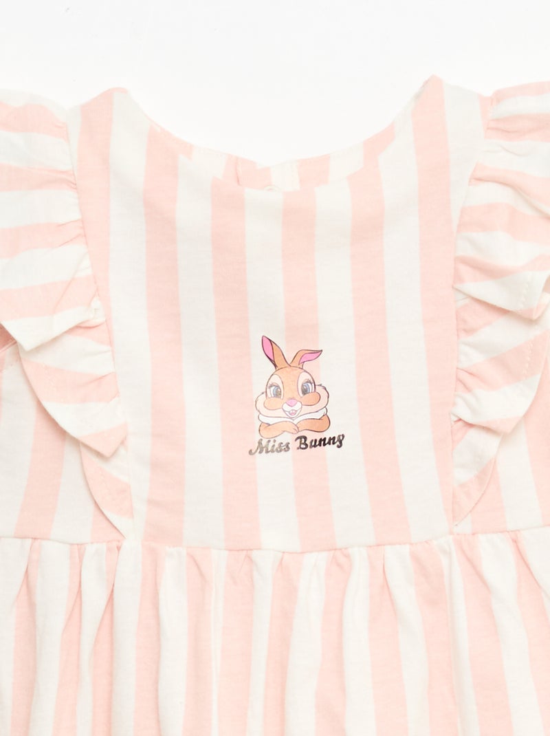 Vestido 'Disney' com folhos em algodão leve Rosa - Kiabi