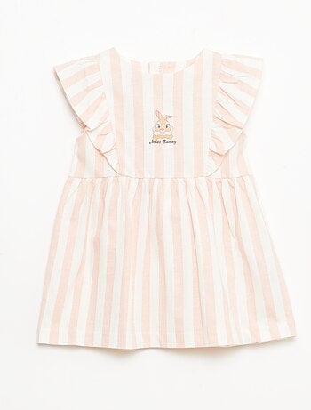 Vestido 'Disney' com folhos em algodão leve