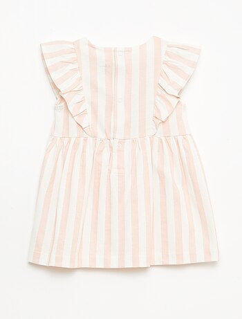 Vestido 'Disney' com folhos em algodão leve