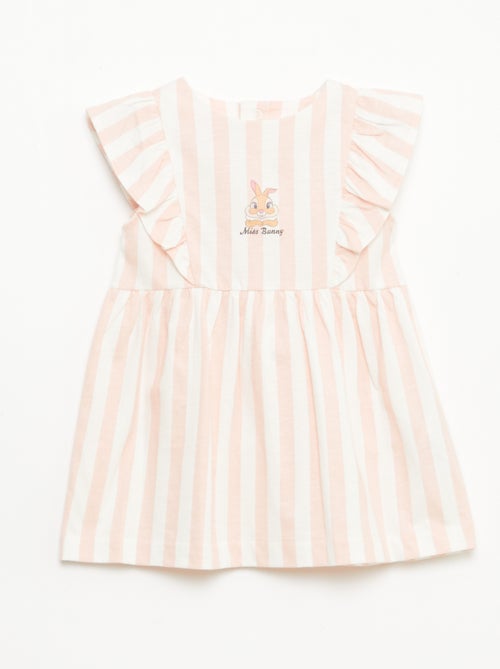 Vestido 'Disney' com folhos em algodão leve - Kiabi