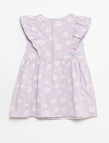 Vestido 'Disney' com folhos em algodão leve
