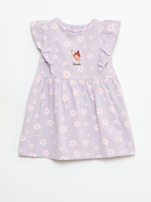 Vestido 'Disney' com folhos em algodão leve - Kiabi