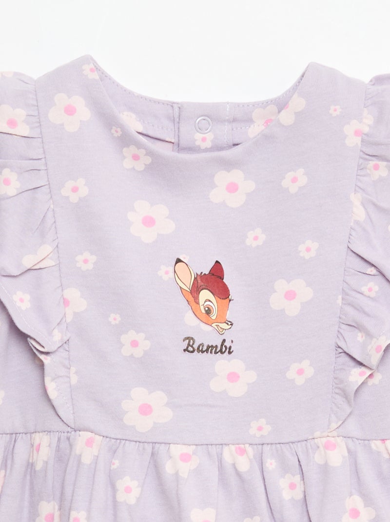 Vestido 'Disney' com folhos em algodão leve Violeta - Kiabi