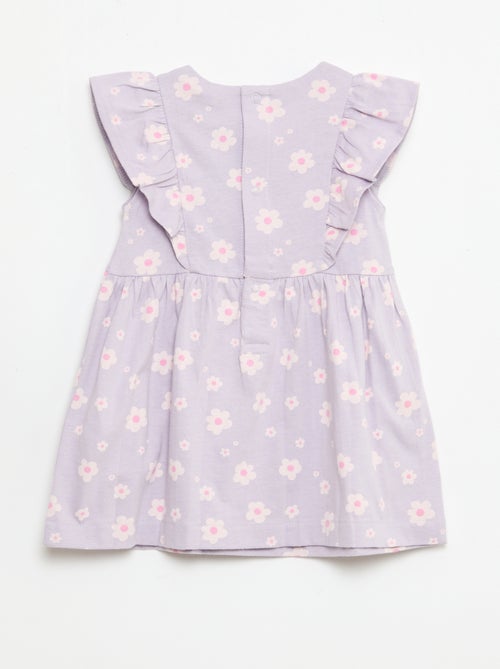 Vestido 'Disney' com folhos em algodão leve - Kiabi