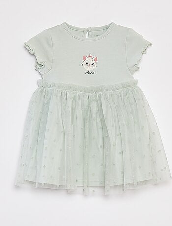 Vestido 'Disney' de manga curta com parte inferior em tule