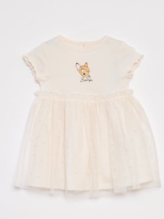 Vestido 'Disney' de manga curta com parte inferior em tule