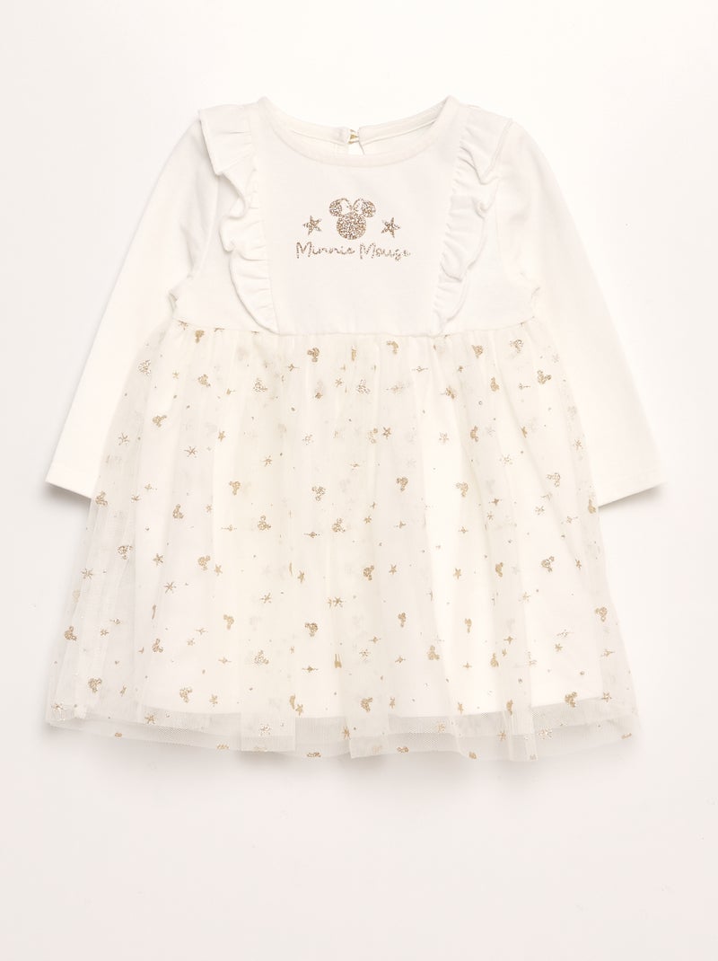 Vestido 'Disney' em jersey + tule BRANCO - Kiabi