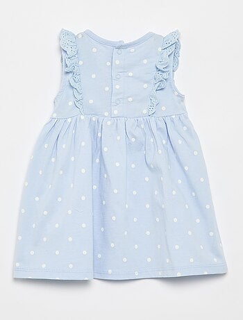 Vestido 'Disney' liso sem mangas com folho no peitilho