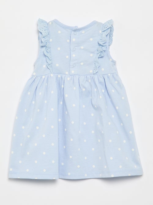 Vestido 'Disney' liso sem mangas com folho no peitilho - Kiabi