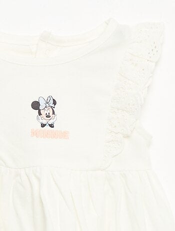 Vestido 'Disney' liso sem mangas com folho no peitilho