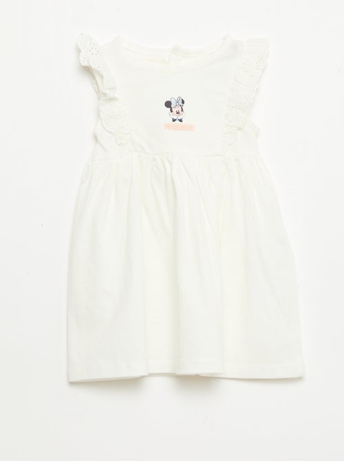 Vestido 'Disney' liso sem mangas com folho no peitilho - Kiabi