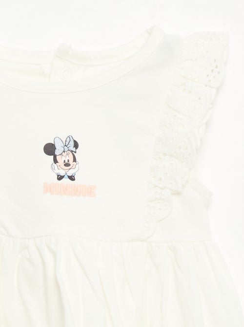 Vestido 'Disney' liso sem mangas com folho no peitilho - Kiabi