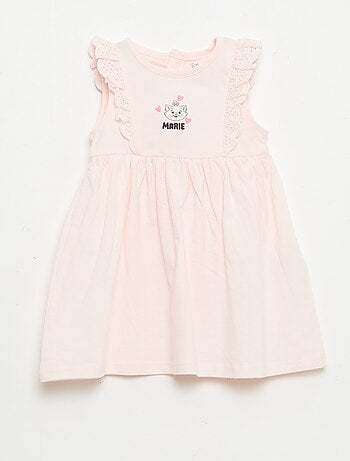 Vestido 'Disney' liso sem mangas com folho no peitilho