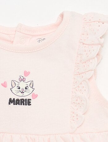 Vestido 'Disney' liso sem mangas com folho no peitilho