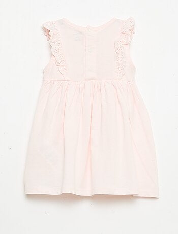 Vestido 'Disney' liso sem mangas com folho no peitilho