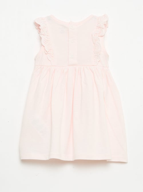 Vestido 'Disney' liso sem mangas com folho no peitilho - Kiabi
