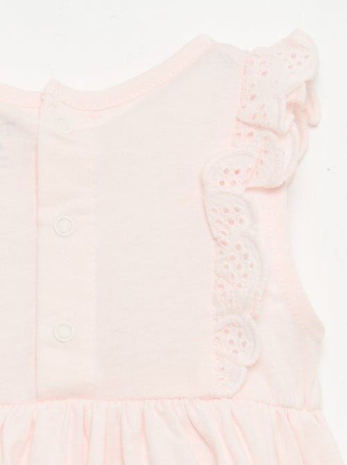 Vestido 'Disney' liso sem mangas com folho no peitilho - Kiabi