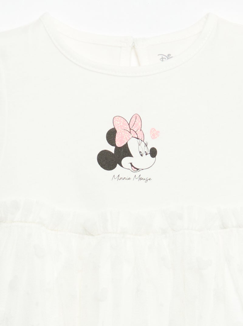 Vestido 'Disney' 'Minnie' com tule em algodão Branco - Kiabi