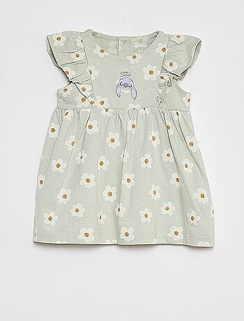 Vestido 'Disney' sem mangas com folhos