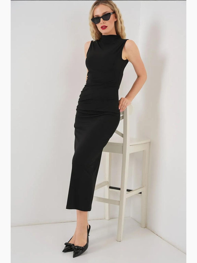 Vestido drapeado sem mangas franzido bdart Preto - Kiabi